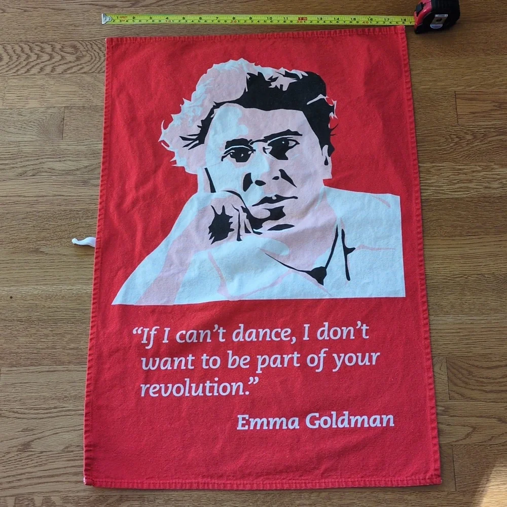 Radical Tea Towel Emma Goldman Revolution Red Kitchen Decor Rebellion